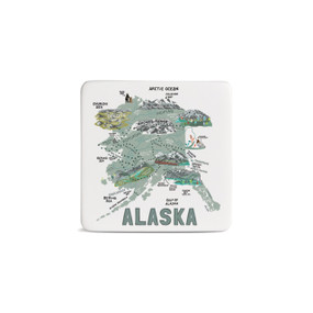Alaska State Magnet - Bone