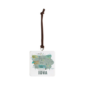 Iowa State Ornament - Bone