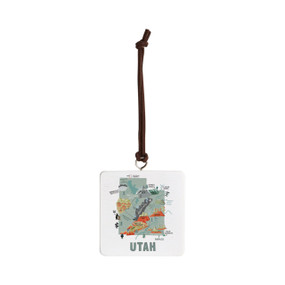 Utah State Ornament - Bone