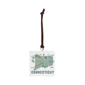 Connecticut State Ornament - Bone