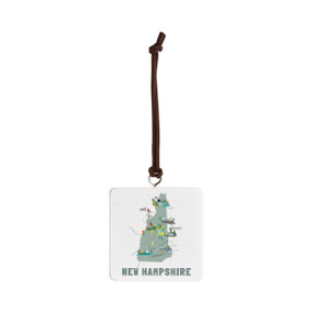 New Hampshire State Ornament - Bone