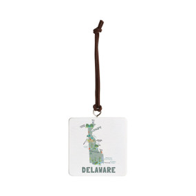 Delaware State Ornament - Bone
