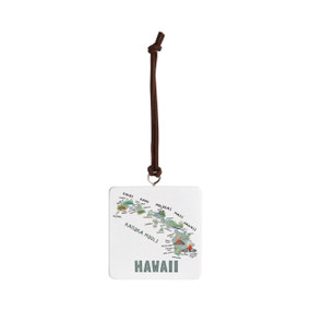 Hawaii State Ornament - Bone