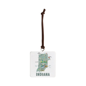 Indiana State Ornament - Bone