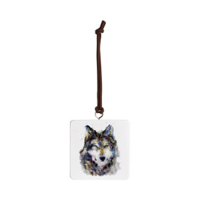 Sentry Wolf Ornament - Bone