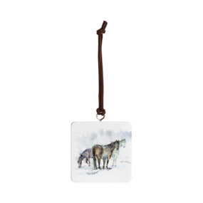 Horse Trio Ornament - Bone
