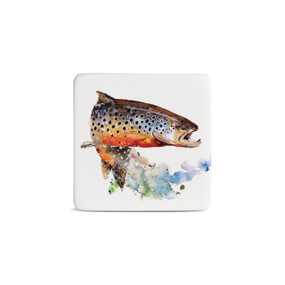 Brown Trout Magnet - Bone