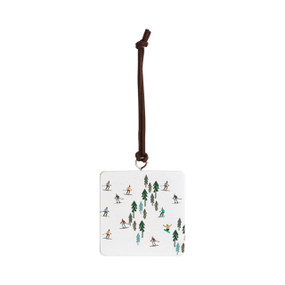 Skiers Ornament - Bone