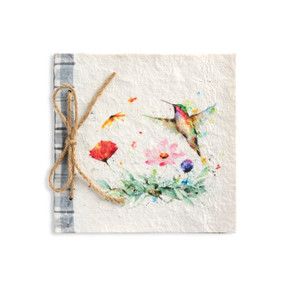 PeeWee Hummer & Flower Paper Mache Journal - 6.5in