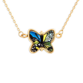 Amazing Artful Butterfly Necklace - 16in(+2in extender)