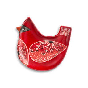 Cardinal Bird Song Trinket Dish - 4in