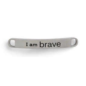 I am Brave Shoe Charm - 43 x 6mm