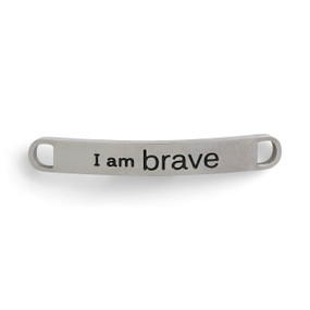I am Brave Shoe Charm - 43 x 6mm