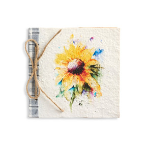 Sunflower Paper Mache Journal - 6.5in