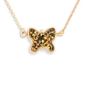 You're Strong Artful Butterfly Necklace - 16in(+2in extender)