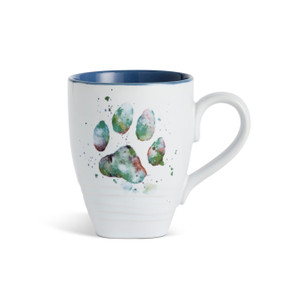 Teal Paw Print Mug - 16oz