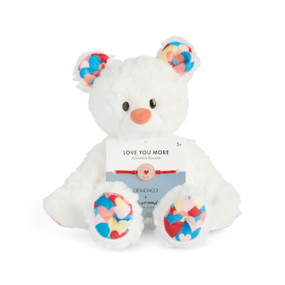 Love You More Heart White and Pink Stuffed Animal 6" + Jewelry by Ampersand Design Studio