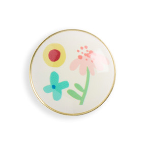Summer Flower Gold Magnetic Frame Charm 1.5" by Ampersand Design Studio