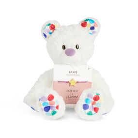 Brave Dots White and Purple Stuffed Animal 6" + Jewelry by Ampersand Design Studio