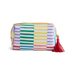 Boldly Striped Multi Color Quilted Zip Pouch 7" x 2.5" x 4.5" by Ampersand Design Studio
