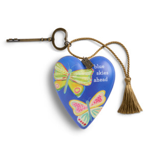 Blue Skies Ahead Art Heart 3.5" x 3.5" by Ampersand Design Studio