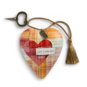 P.S I Love You Red Recordable Art Heart 3.5" x 3.5" by Spring Renee