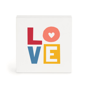 Love White Wall Art 4" x 4" by Ampersand Design Studio