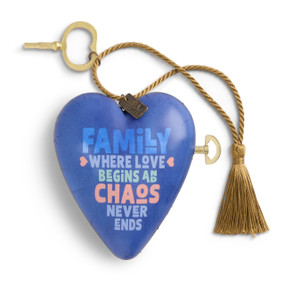 Family Blue Musical Art Heart 3.5" x 3.5" by Jennifer Heynen