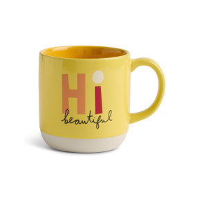 Hi Beautiful Yellow Mug 16oz. by Ampersand Design Studio