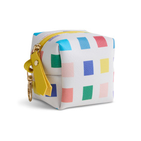 Playful Check Multi Color Earbud Case 3" x 3" by Ampersand Design Studio