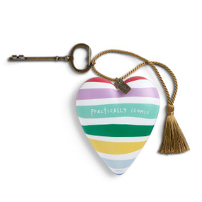 Practically Iconic Rainbow Red Art Heart 3.5" x 3.5" by Ampersand Design Studio