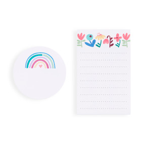 Rainbow White and Blue Sticky Notes Set 3" x 7" by Ampersand Design Studio