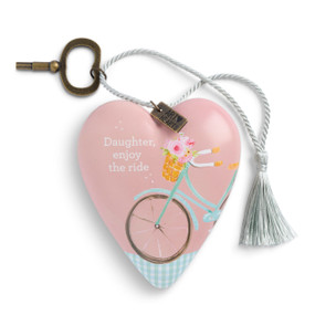 Daughter Enjoy the Ride Pink Recordable Art Heart 3.5" x 3.5"