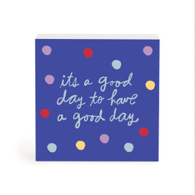 It's a Good Day Blue Wall Art 4" x 4" by Ampersand Design Studio