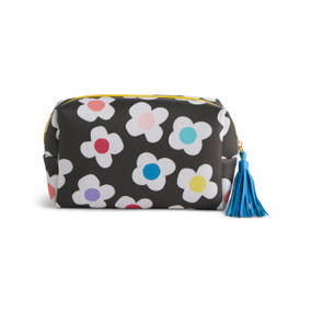 Cheerful Daisy Multi Color Quilted Zip Pouch 7" x 2.5" x 4.5" by Ampersand Design Studio