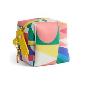 Folk Collage Multi Color Earbud Case 3" x 3" by Ampersand Design Studio
