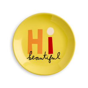Hi Beautiful Yellow Trinket Dish 4" by Ampersand Design Studio