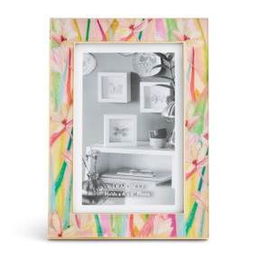 Floral Enamel Gold Frame 5" x 7" by Elisabeth Hays