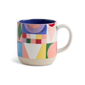 Bold Geometric Navy Blue Mug 16oz. by Ampersand Design Studio
