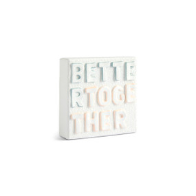 Better Together Sculpted White Shadowbox 4" by Emeline