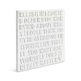 Relish In Growing Older Sculpted White Wall Art 12" by Emeline