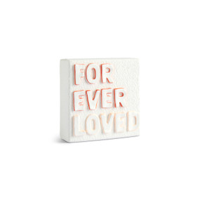 Forever Loved Sculpted White Shadowbox 4" by Emeline