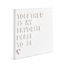 Together Is Sculpted White Wall Art 10" by Emeline