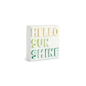 Hello Sunshine Sculpted White Shadowbox 4" by Emeline