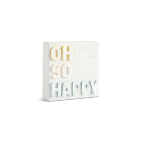Oh So Happy Sculpted White Shadowbox 4" by Emeline