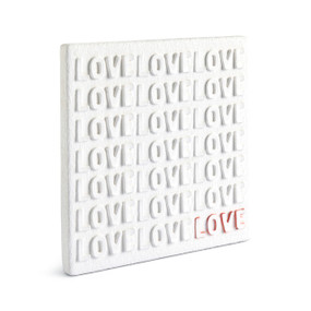 Love Love Love Sculpted White Wall Art 10" by Emeline