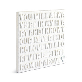 You Will Always Be In My Heart Sculpted White Wall Art 10" by Emeline