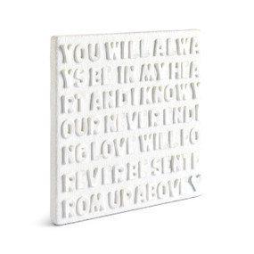 You Will Always Be In My Heart Sculpted White Wall Art 10" by Emeline