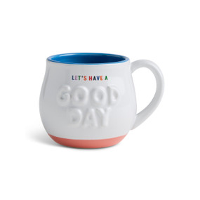 Good Day Sculpted White Mug 14oz. by Emeline
