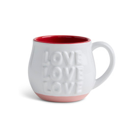 XOXO Sculpted White Mug 14oz. by Emeline